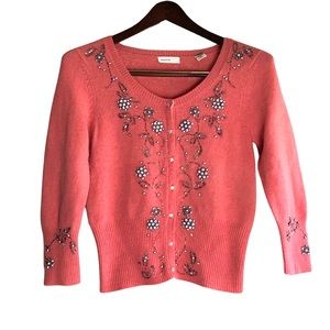 Anthropologie Sleeping on Snow Jeweled Sweater